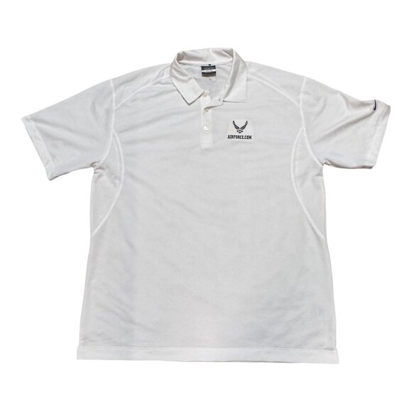 Nike Golf Dri-Fit Air Force XL Polo Shirt White Golf Football Lightweight READ - Picture 1 of 6